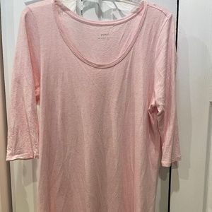 JILL PURE JILL Ballet Sleeve Tunic Top Large Light Pink Women’s  modal cotton